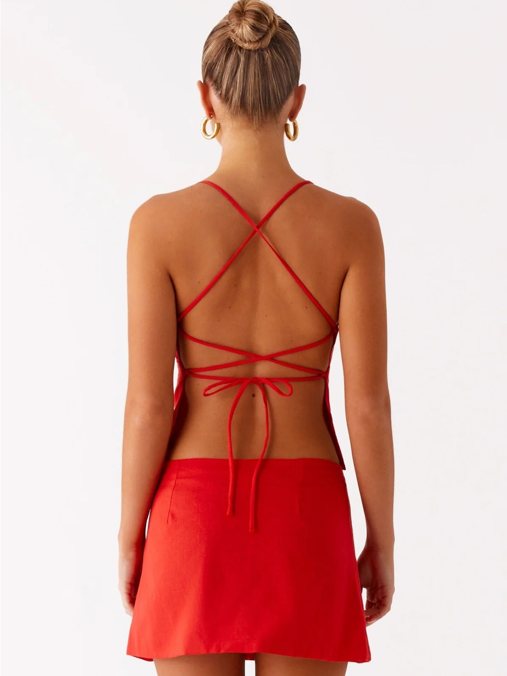 ✨NWT✨ Peppermayo sangria strappy open back top in tomato